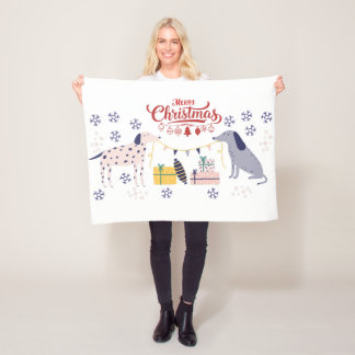 Cobertor De Velo Dogs and Gifts Merry Christmas