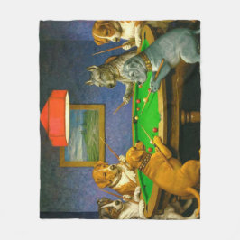 Cobertor De Velo Dogs Playing Snooker Billiards Fun Spoof