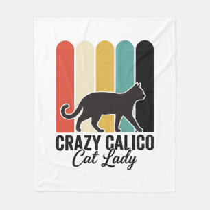 Cobertor De Velo Doida Senhora do Gato Calico Vintage Retro Design