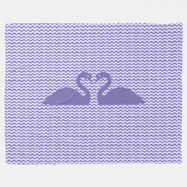 Cobertor De Velo Dois Cisnes e Padrão de Onda (Frente (Horizontal))