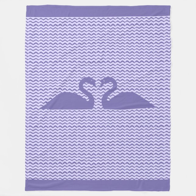 Cobertor De Velo Dois Cisnes e Padrão de Onda (Frente)