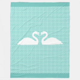 Cobertor De Velo Dois Cisnes e Padrão de Onda