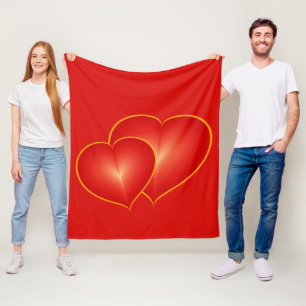 Cobertor De Velo Dois Corações Vermelhos, Gráfico de Arte Digital M