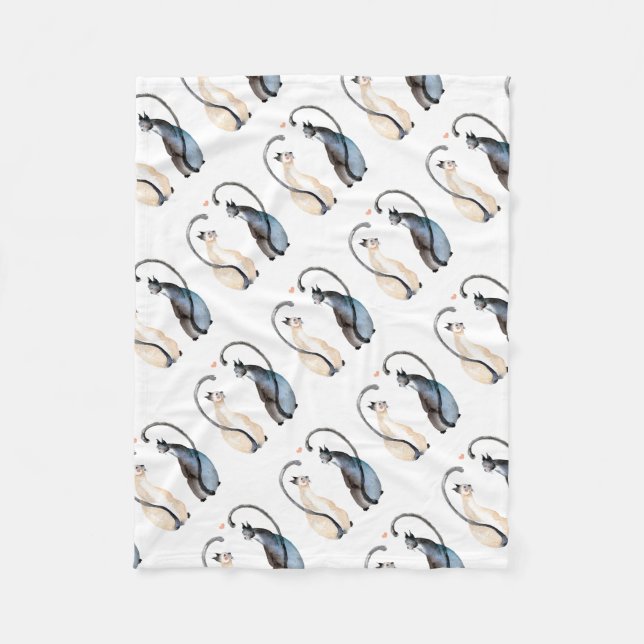 Cobertor De Velo Dois gatos apaixonados (Frente)