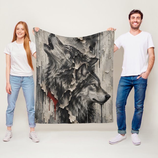 Cobertor De Velo Dois Lobos, Um Coração (In Situ)