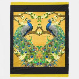 Cobertor De Velo Dois Peacocks Azuis Indianos