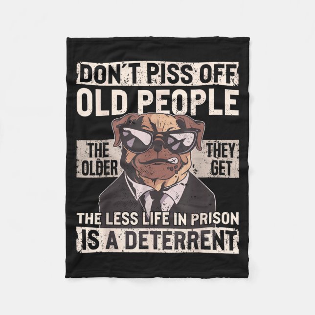 Cobertor De Velo Don´t Off Old People Funny Birthday Dog Graphic Fo (Frente)