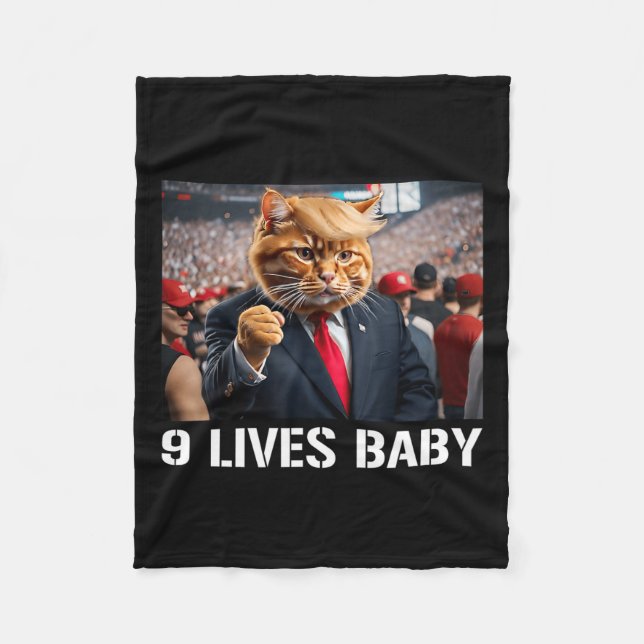 Cobertor De Velo Donald Trump Cat Nine Lives Baby (Frente)