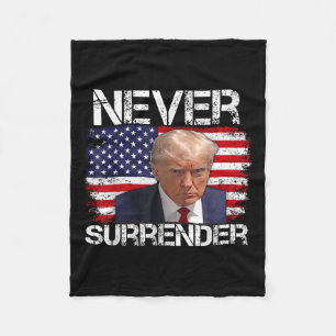 Cobertor De Velo Donald Trump Mug Tiro Nunca Rende 2024