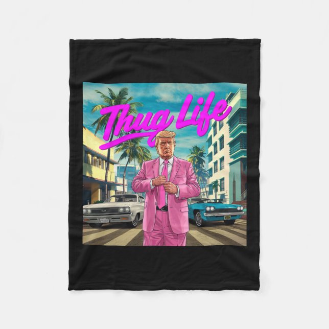 Cobertor De Velo Donald Trump Thug Life (Frente)