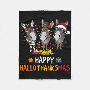 Cobertor De Velo Donkey Happy Hallothanksmas Dia das Bruxas