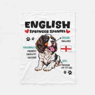 Cobertor De Velo Dono de English Springer Spaniel Amante de Cachorr