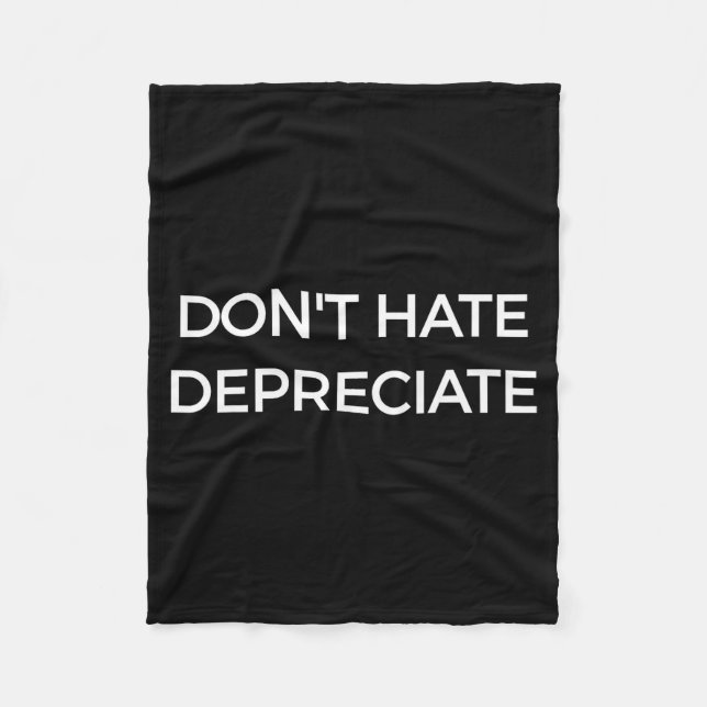 Cobertor De Velo Don't Hate Depreciate Accounting Pun Funny Jokes S (Frente)