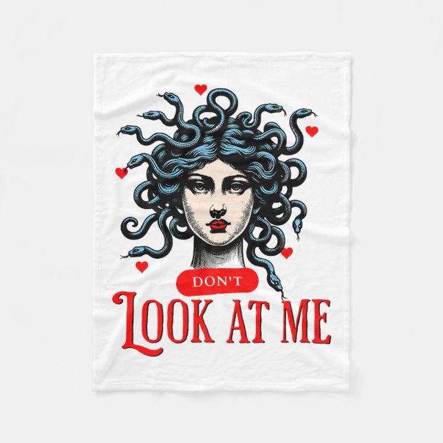 Cobertor De Velo Don't Look At Me Medusa Snake Woman Funny Quote Gi (Frente)