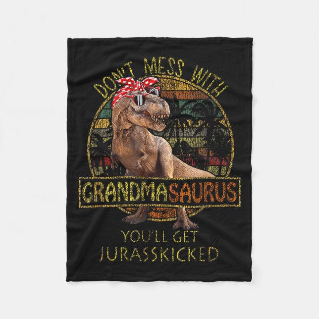 Cobertor De Velo Don't Mess With Grandmasaurus You'll Get Jurkicked (Frente)