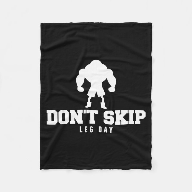 Cobertor De Velo Don't Skip Leg Day Funny Fitness Apparel For Weigh (Frente)