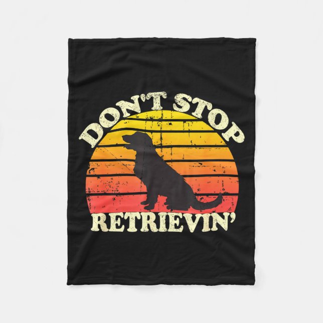 Cobertor De Velo Don't Stop Retrieving Retro Golden Retriever Mom D (Frente)