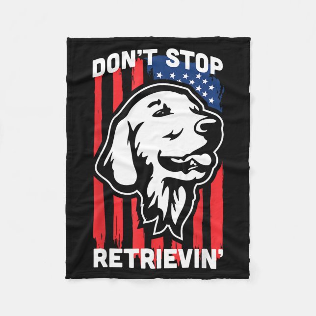 Cobertor De Velo Don't Stop Retrieving Shirt American Flag Golden R (Frente)