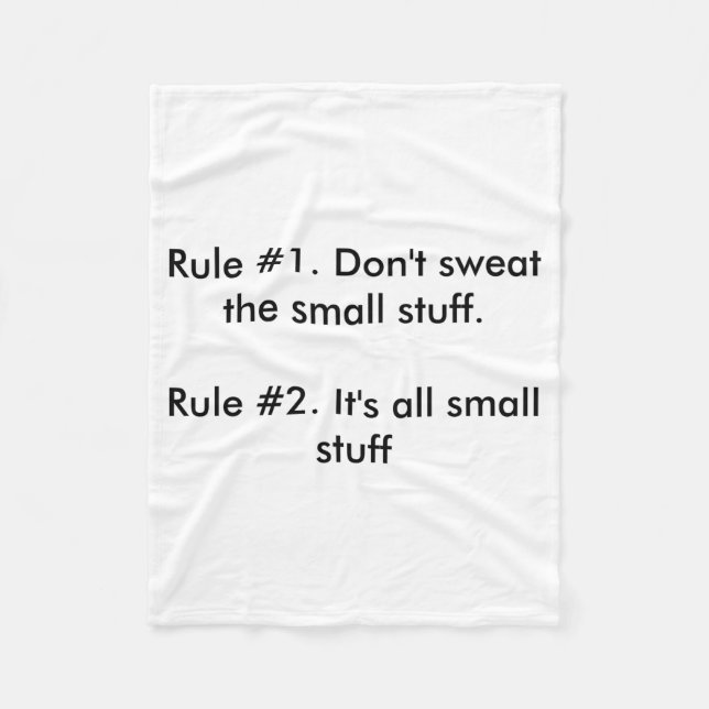 Cobertor De Velo Dont Sweat The Small Stuff  (Frente)