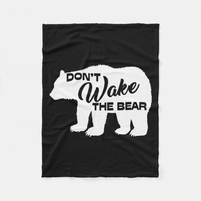Cobertor De Velo Don't Wake The Bear Funny Bear Silhouette Graphic  (Frente)