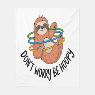 Cobertor De Velo Don't Worry Be Hoopy Sloth