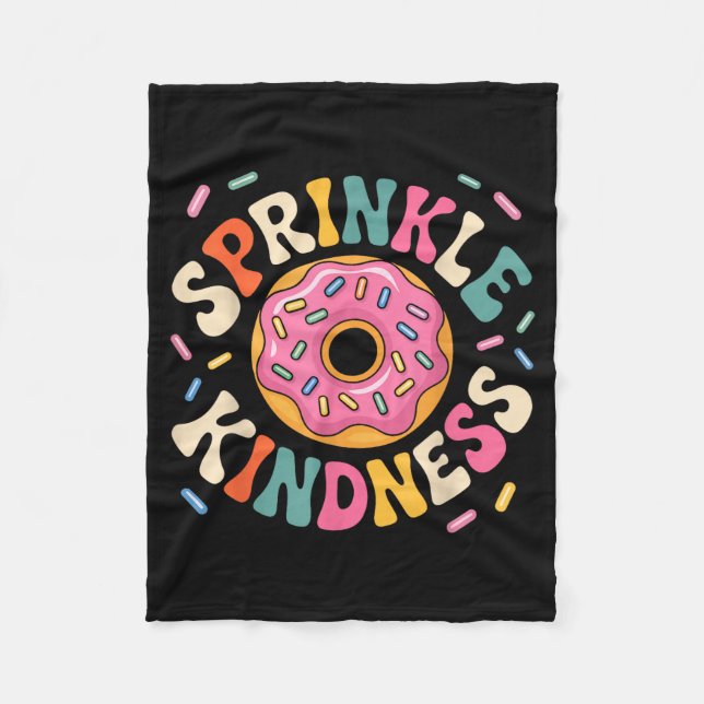 Cobertor De Velo Donut Sprinkle Kindness Funny Doughnut Lover Girls (Frente)