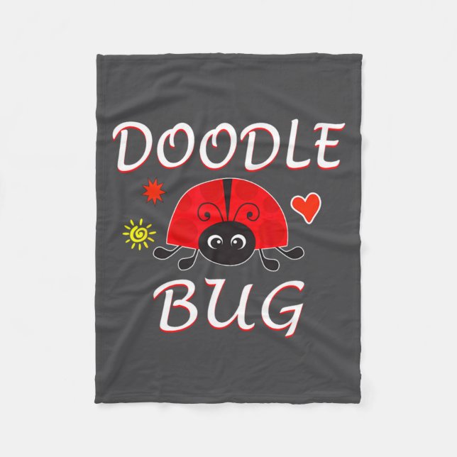 Cobertor De Velo Doodle Bug Funny Doodle Ladybug  (Frente)