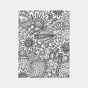Cobertor De Velo Doodle da flor