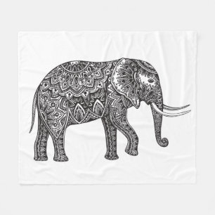 Cobertor De Velo Doodle estilizado do elefante da fantasia