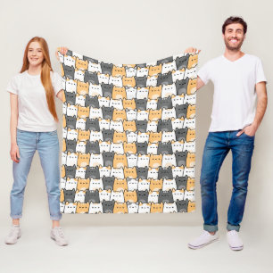 Cobertor De Velo Doodle Gato Chubby