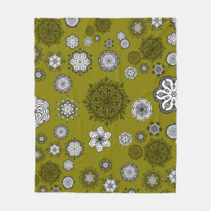 Cobertor De Velo Doodle Mandelas na Cortina Verde