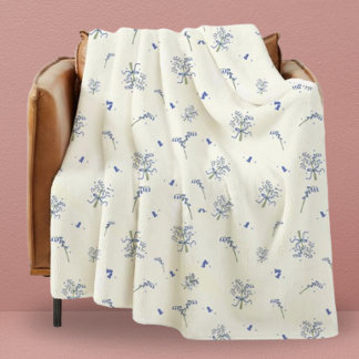 Cobertor De Velo Dorm Modern Girly Bluebell Floral Para Ela