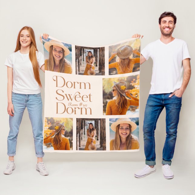 Cobertor De Velo Dorm Sweet Dorm Collage Room Número Laranja (In Situ)