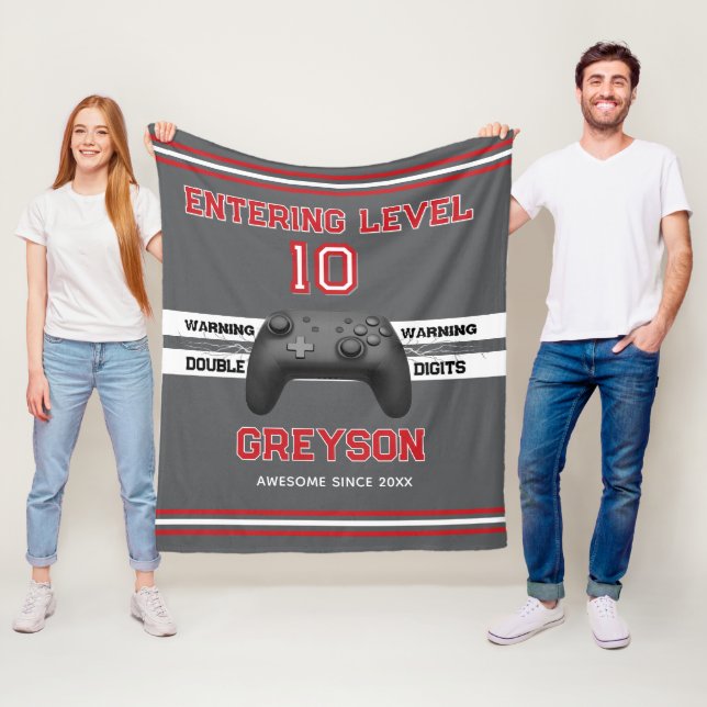 Cobertor De Velo Double digits! Perfect Ten Year old Birthday  Flee (In Situ)