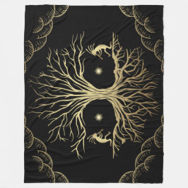 Cobertor De Velo Dourada Silhouette Kokopelli Fleece Blanket