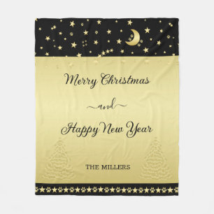 Cobertor De Velo Douradas estrelas brilhantes de Natal, patas em ou