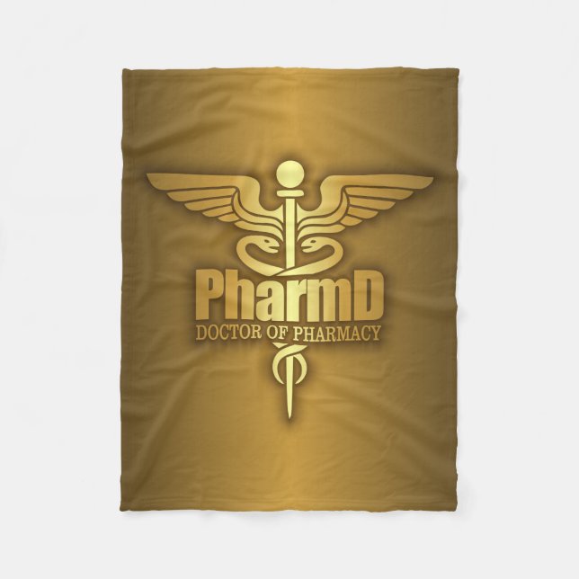 Cobertor De Velo Dourado Caduceus (PharmD) (Frente)