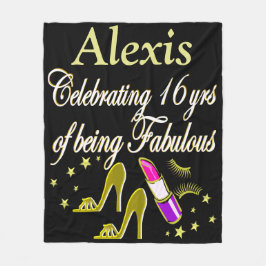 COBERTOR DE VELO DOURADO FASHIONISTA PERSONALIZAR O 16º ANIVERSÁRIO