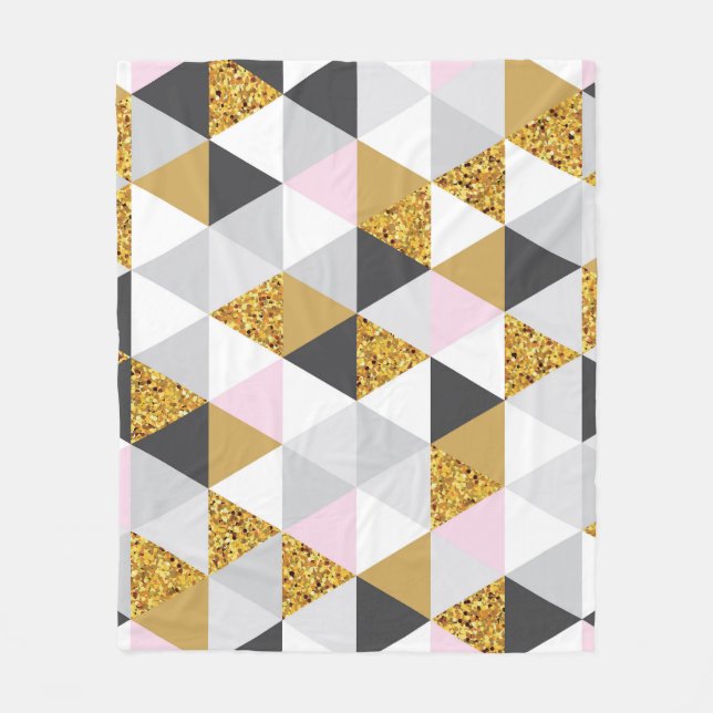 Cobertor De Velo Dourado mármore, textura geométrica perfeita (Frente)