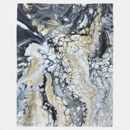 Cobertor De Velo Dourado preto e branco Grande Folha