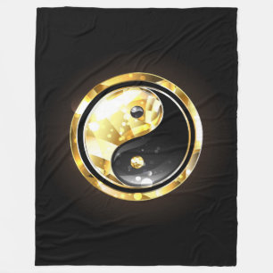 Cobertor De Velo Dourado Yin Yang a preto