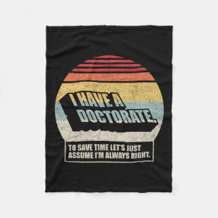 Cobertor De Velo Doutorado Em Vintage Retro Doutorado Phd I Tem Um