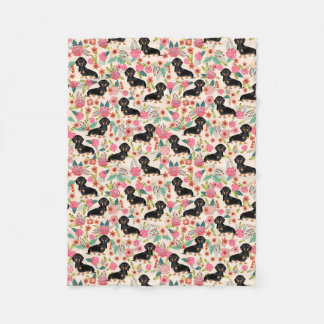 Cobertor De Velo Doxie cobre - preto e dachshunds tan - o creme