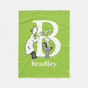Cobertor De Velo Dr. Seuss ABC: Carta B - Branco   Adicione seu nom
