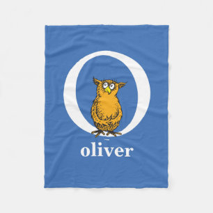 Cobertor De Velo Dr. Seuss ABC: Letra O - Branco   Adicione seu nom