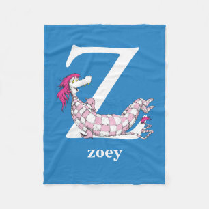 Cobertor De Velo Dr. Seuss ABC: Letra Z - Branco Adicione seu nom