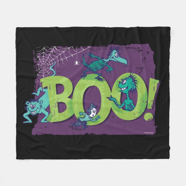 Cobertor De Velo Dr. Seuss | BOO! Gráfico de Halloween (Frente (Horizontal))