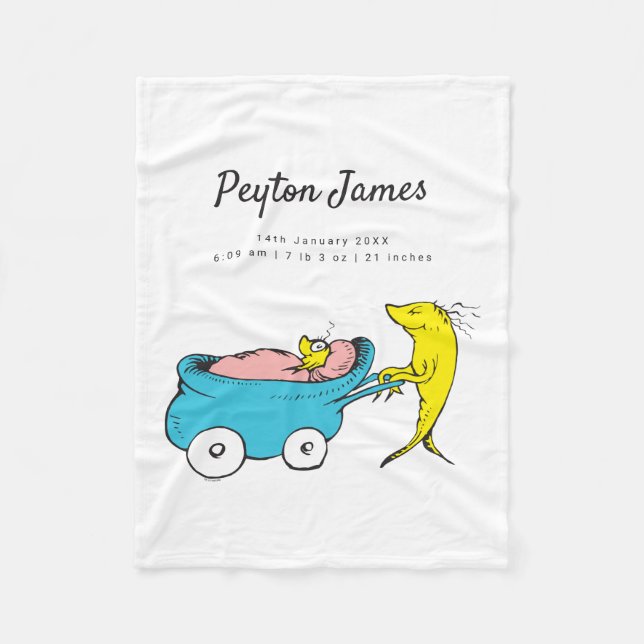 Cobertor De Velo Dr. Seuss | Um velo das estatísticas de natalidade (Frente)