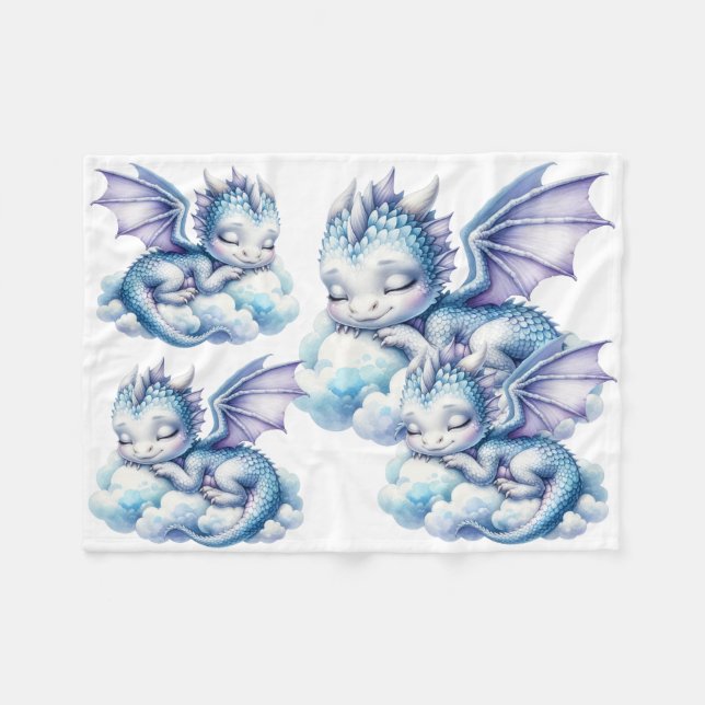 Cobertor De Velo Dragão Adormecido Pastel (Frente (Horizontal))
