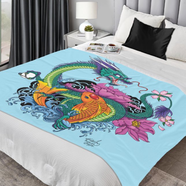 Cobertor De Velo Dragão de Água Chinês Peixe Koi (Criador carregado)